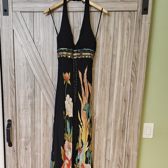 Sue  Wong Black Beaded Silk Chiffon Slip Dress - Picture 11 of 11